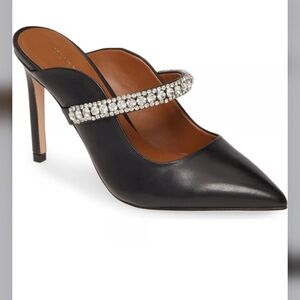 KURT GEIGER LONDON Black Duke Embellished High Heel Mules